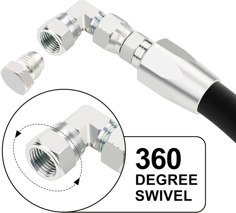 ANCIMOON 3/8’’ hydraulic fittings 90 degree, 3/8" Male JIC x 3/8" Female JIC Swivel, 5PCS - Image 4